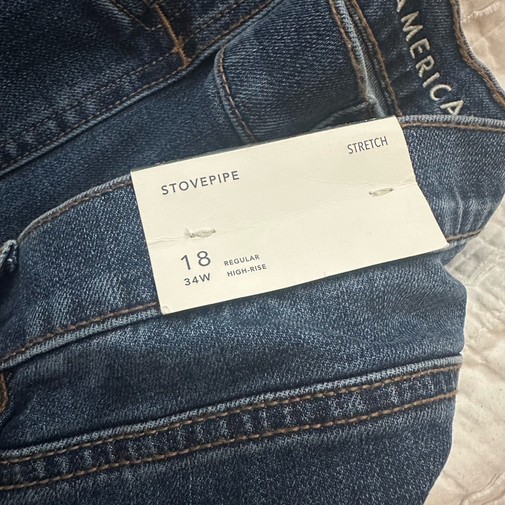 American Eagle Blue Stovepipe Jeans